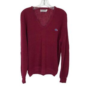 IZOD Lacoste Mens Size Large Purple Vintage Orlon Knit Pullover Sweater